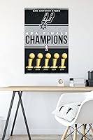 Vista 4 de Trends International NBA San Antonio Spurs - Póster de pared de Champions 23, 34 pulgadas de largo x 22.4 W, versión premium sin marco