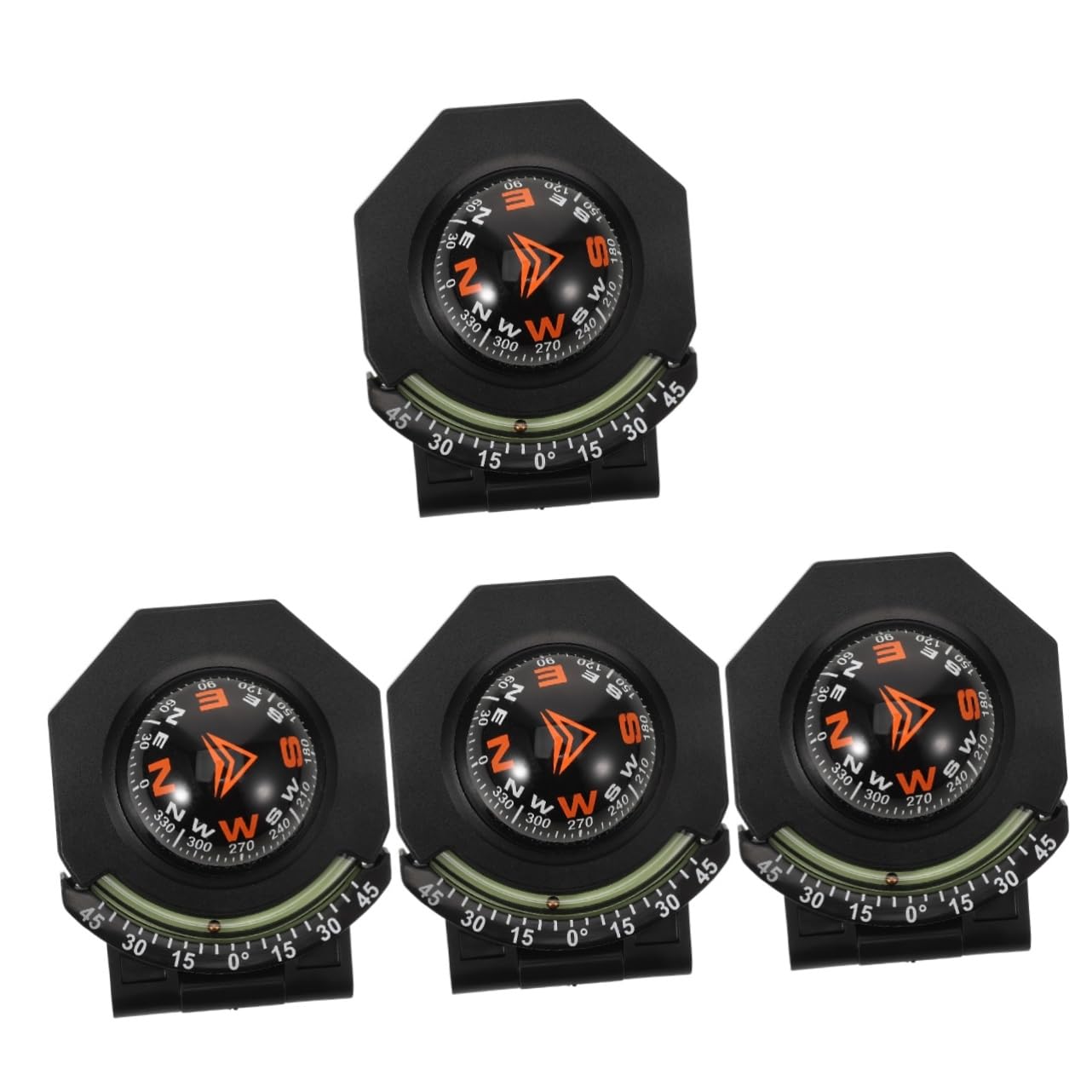 OUNONA Lot De 4 Accessoires pour Tableau De Bord De Voiture Boussole Multifonction Inclinomètre Boussole pour Bateau Taille Compacte Facile À Transporter Et À