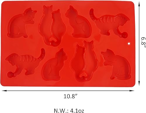 Miniatura 3 de Moldes de silicona en forma de gato para cubitos de hielo y bandejas de gelatina para hacer dulces y gelatina, moldes de chocolate