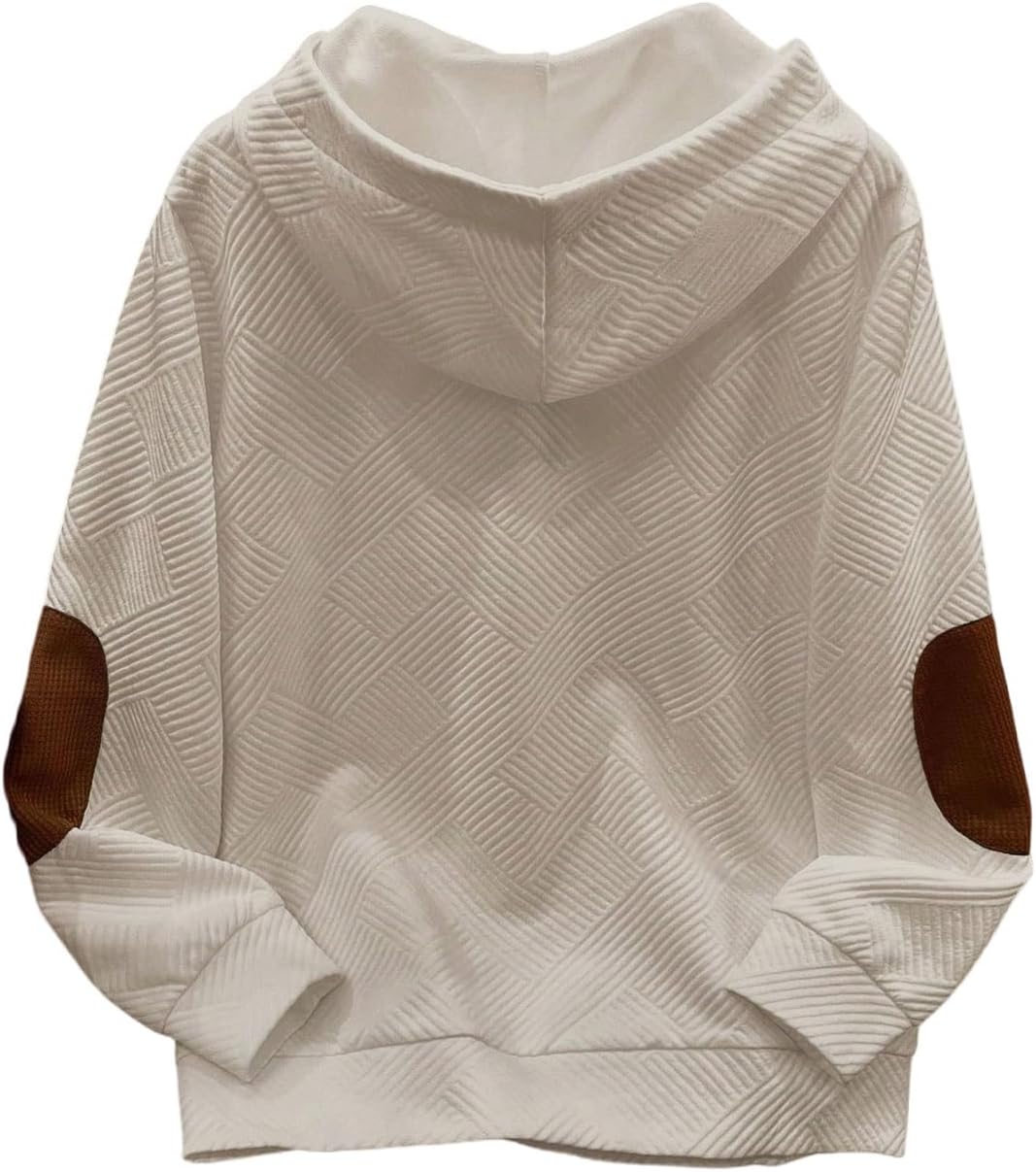 SOLY HUX Boy's Long Sleeve Hoodie Textured Half Button Hooded Sweatshirt Casual Fall Pullover Tops