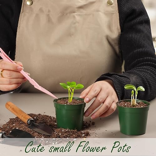 Vista 33 de Paquete de 100 macetas redondas pequeñas de 2.5 pulgadas para plantas de semillero para suculentas, macetas de vivero hechas de material PP de grado