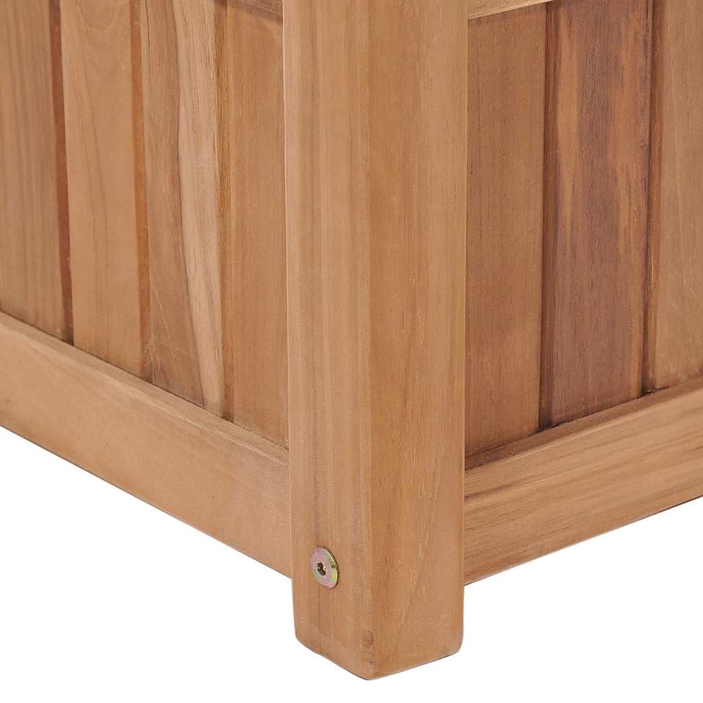 Jardinera de madera de teca maciza de 100 x 30 x 25 cm, resistente a la intemperie con almacenamiento de agua, resistente a las heladas y resistente al invierno, para jardín, balcón, terraza