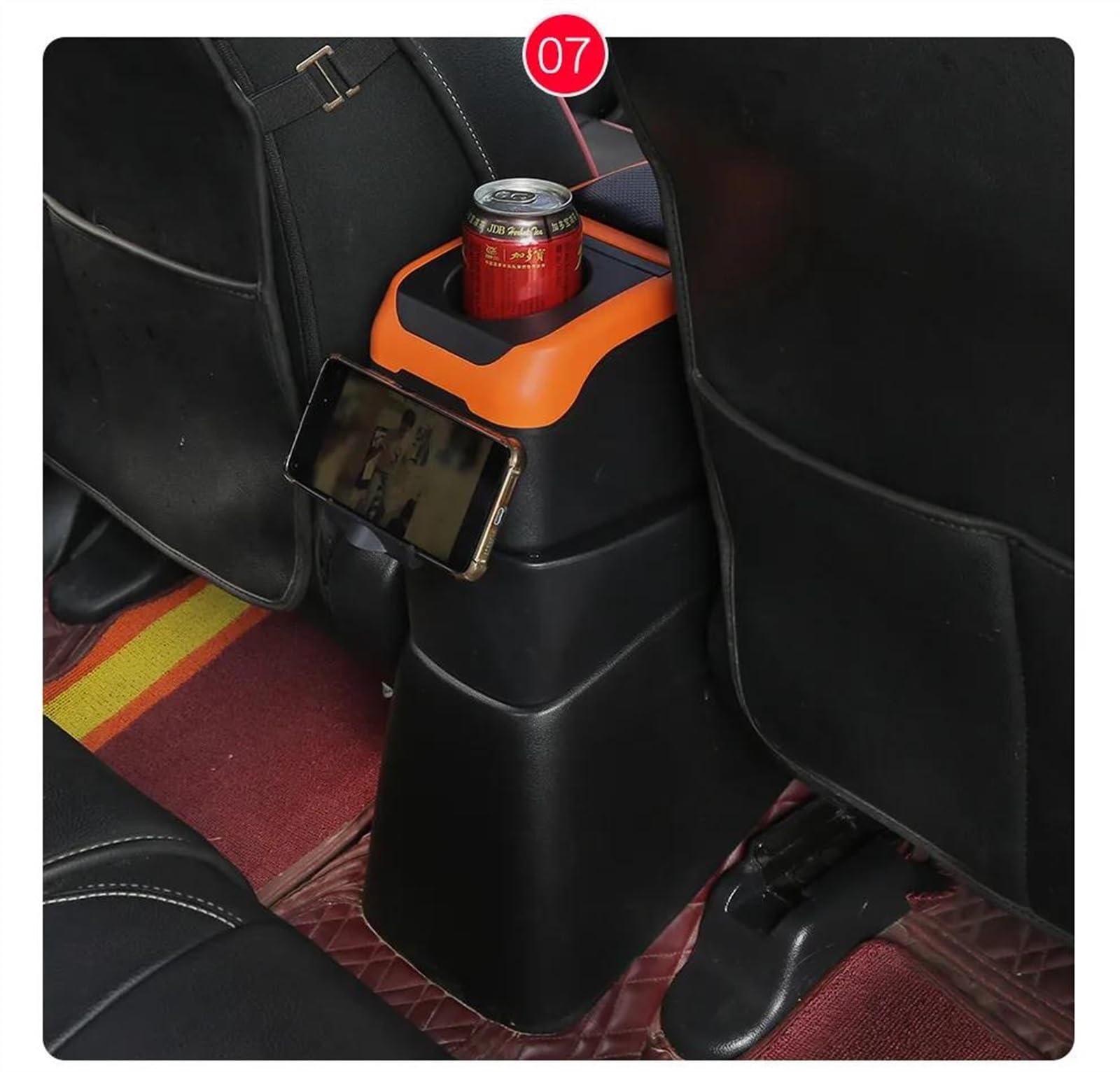 Scatola Bracciolo Con Supporto Multifunzionale Cuscino In PU Accessori Per La Modifica Degli Interni Dell'auto Per Aygo X Consolle centrale(S1 black-blue)