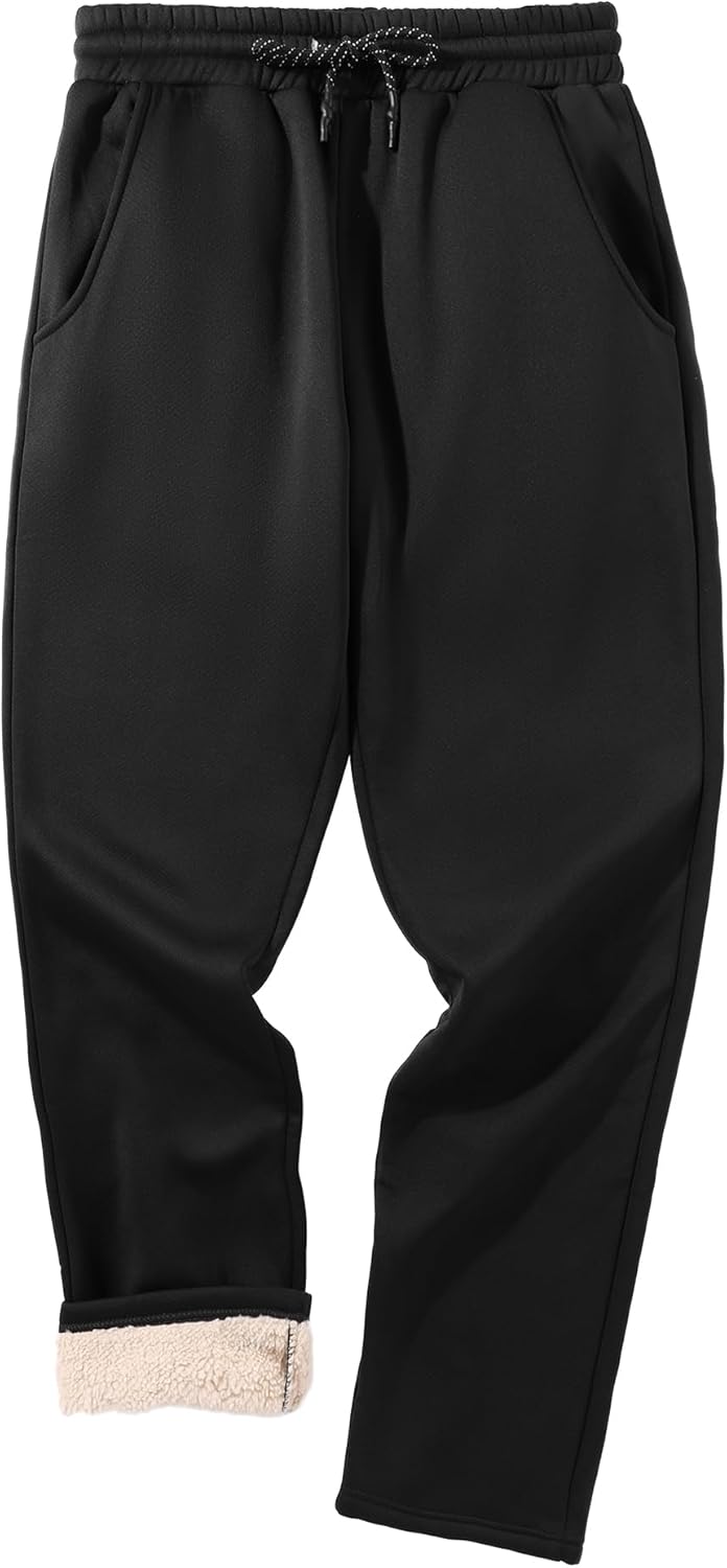 ZITY Men's Thick Fleece Winter Pants Heavyweight Warm Sherpa Lined Athletic Jogger Sweatpants with Pockets