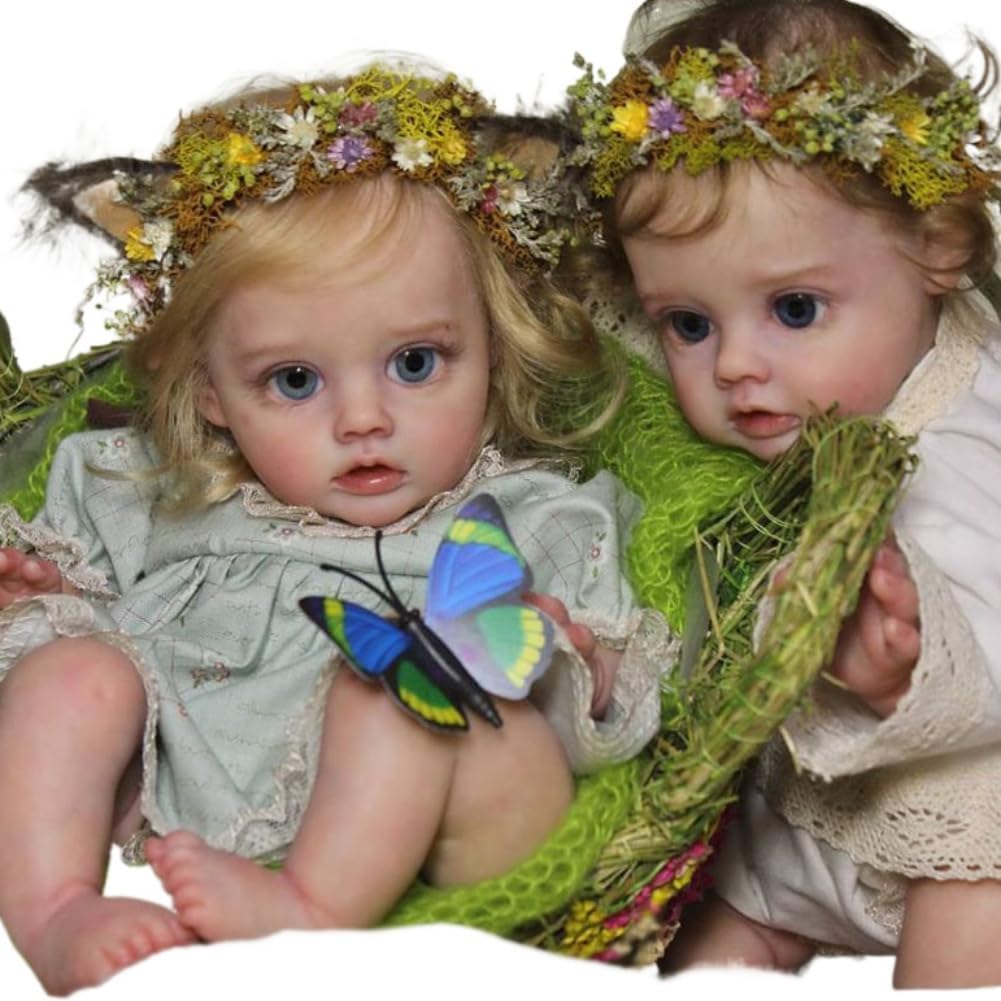 12 Inch Reborn Fairy Doll Kit FLO - Unpainted Soft Vinyl Parts, Real Born Baby Doll Girl Handmade DIY Elf Baby Kit for Christmas Birthday Kids Gifts