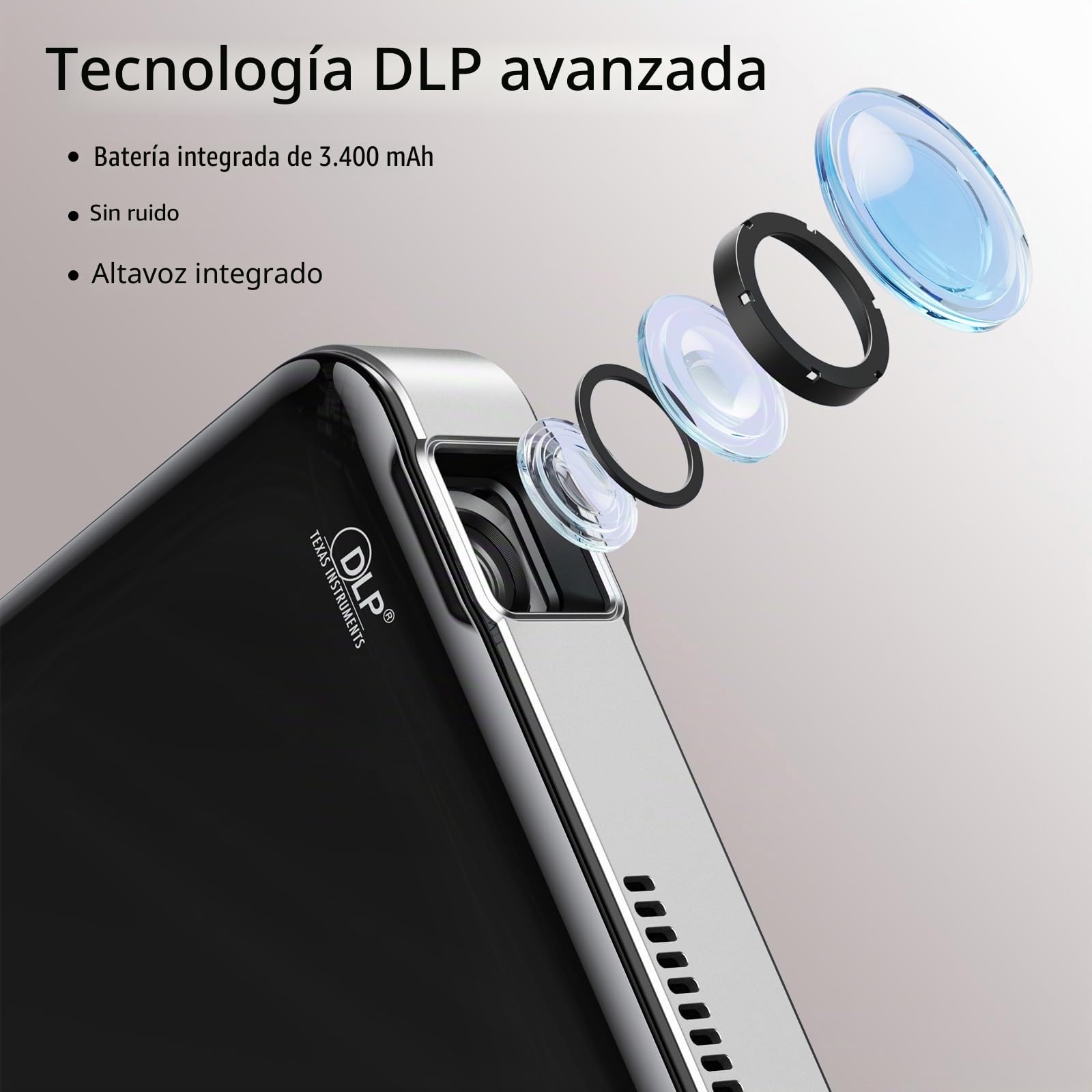 Yoton Y200 - Proyector DLP con batería integrada, portátil de