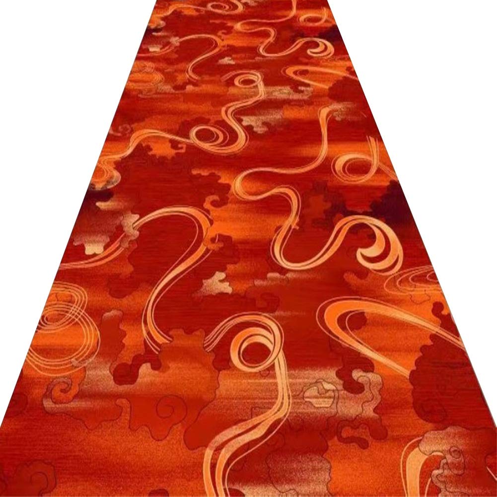 Tapis d'allée 3D rouge lavable avec envers antidérapant pour couloir