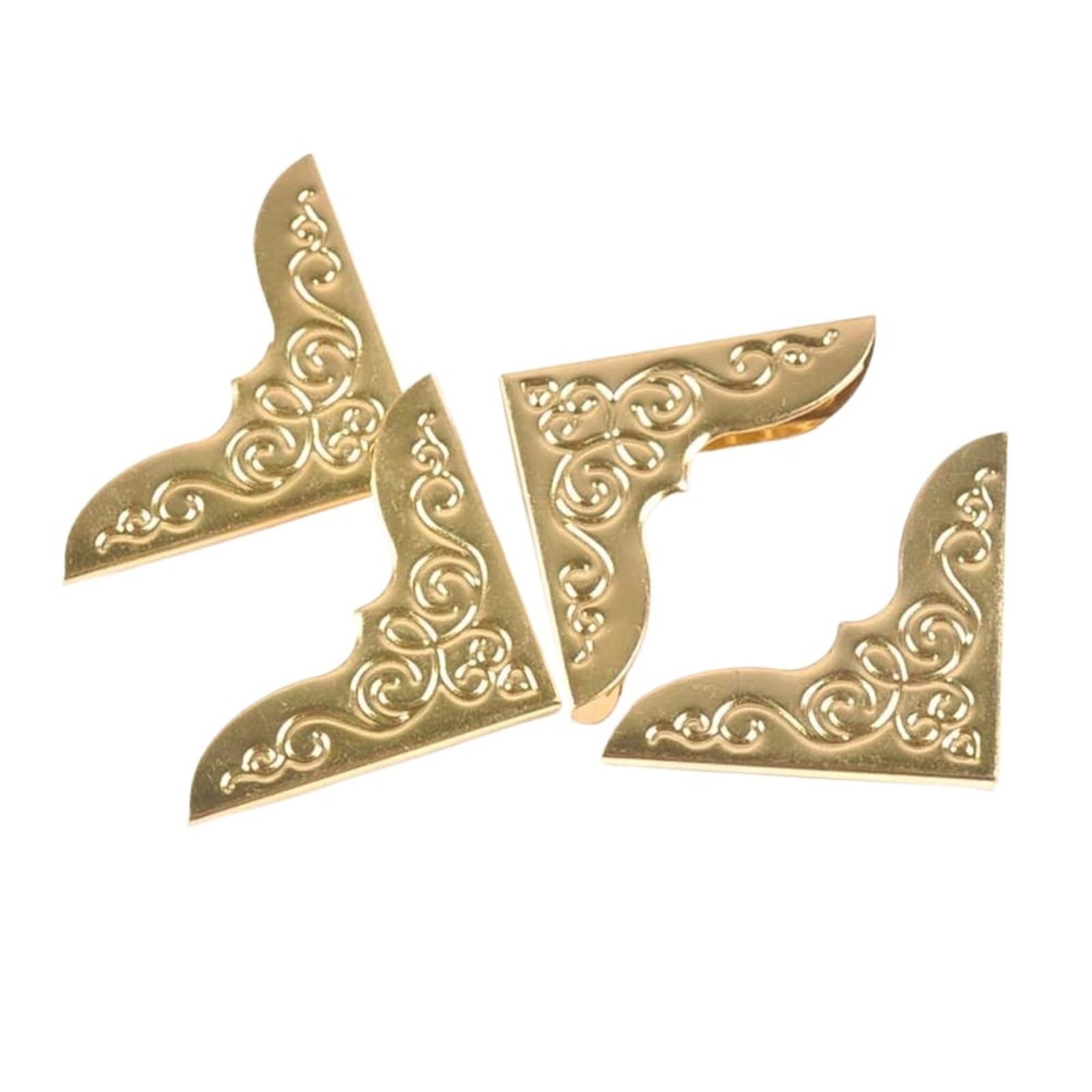QAUUCP Metal Book Corner Protectors 50pcs Book Decorative Corner Notebook Jewelry Box Protectors Brackets Scrapbooking Albums Menu Folder(Gold)