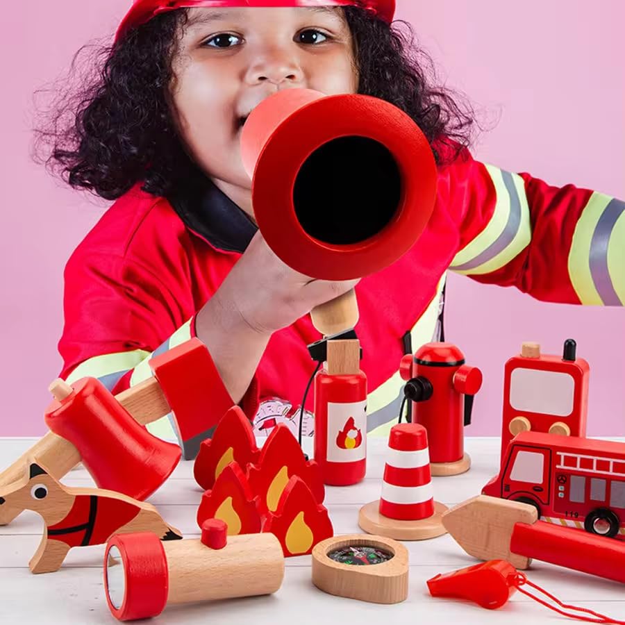 Image of Fire Fighter M2 Kids Toy Set, Pretend Play Fire Fighter Play Set, Imaginative Roleplay for Boys and Girls, Ideal Gift for Creative Playtime Adventures (Fire Fighter M2)