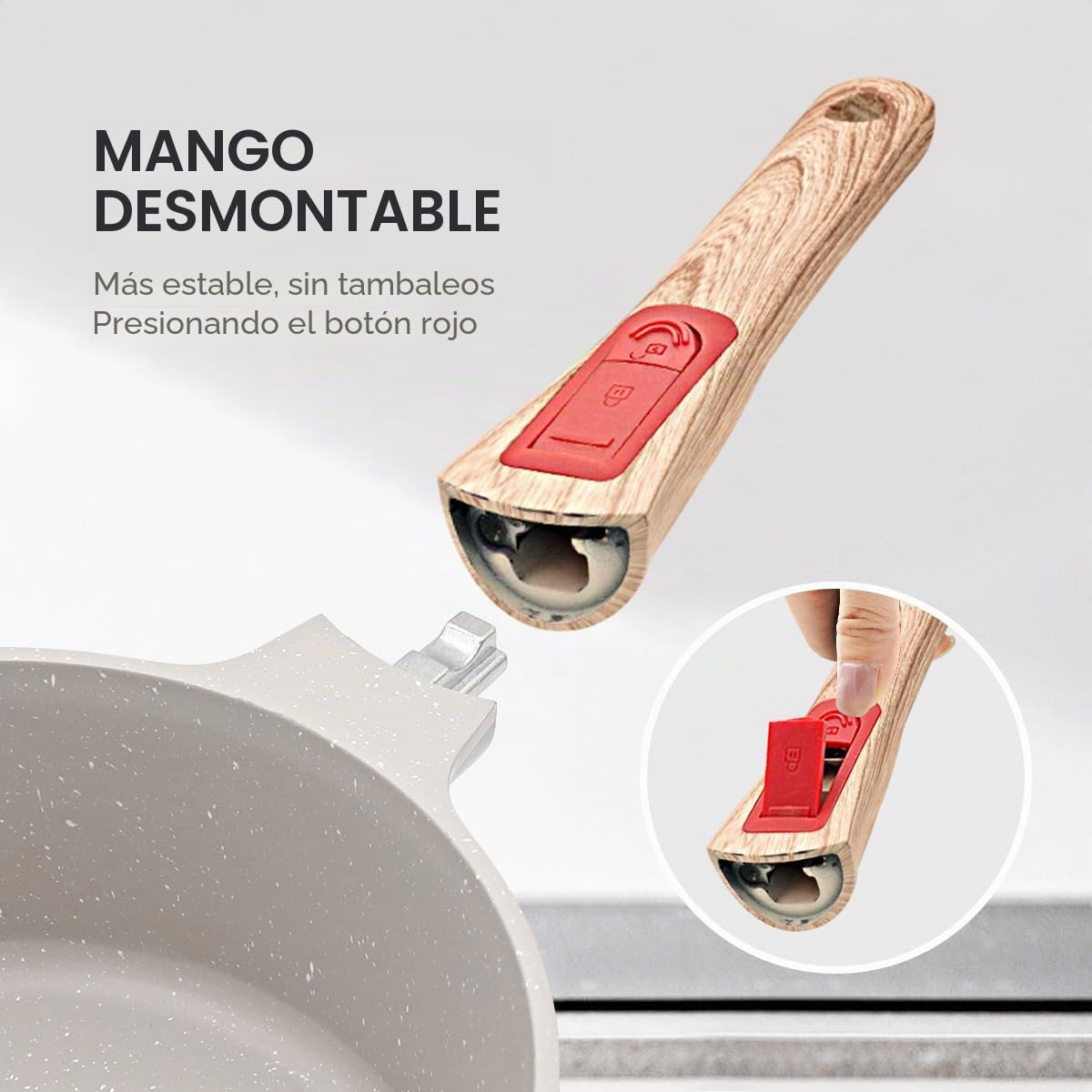 AIKENBBKK cazo de 20 cm con tapa, Aluminio Fundido con Antiadherente 2,5L con mango extraíble, Apta para todo tipo de placas, apta para lavavajillas y horno Olla para leche con vertedor((Blanca)
