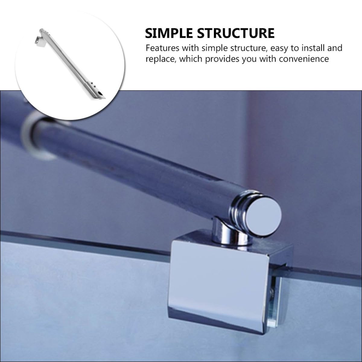 Asta di Supporto Doccia ad Alta Resistenza in Acciaio Inossidabile Argento Sostituzione Staffa Doccia Muro per Vetro 8-12mm per Porta Box Bagno