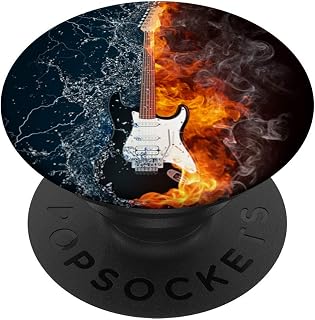 Electric Guitar Water Fire Musician Guitarist PopSockets PopGrip: Swappable Grip for Phones & Tablets
