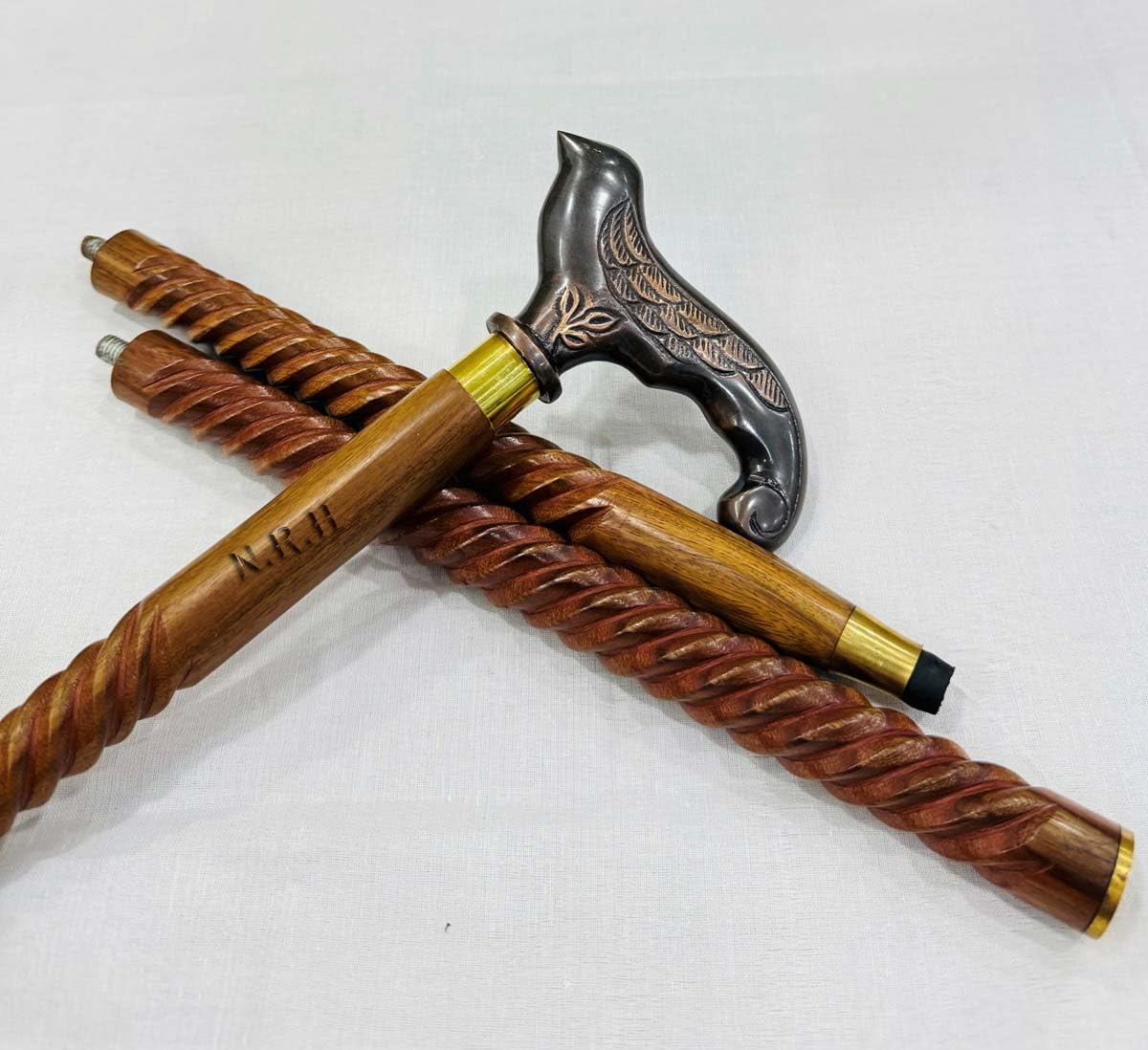 Bastón de madera tallado en madera para mujer y mujer, diseño de moda, elegante y bonito