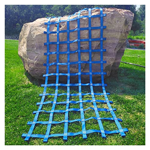 DREAMOSA Climbing Net for Kids Indoor,Cargo Net Climbing Adult,Ninja Line Obstacle Course Swing Set Jungle Gym Playground Safety Nets Netting Climbing Ladder,Polyester Webbing Heavy Duty,Blue
