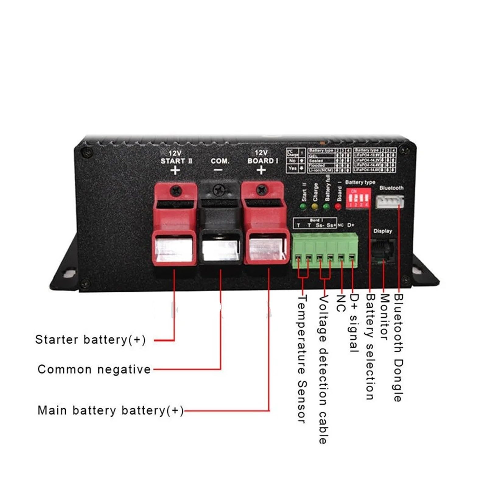 Convertidor Adaptador Cargador Inteligente Universal CC-CC Lifepo4 12V 90A Batería Litio Ácido Plomo 12 Voltios RV Camper Yate 4WD inversor