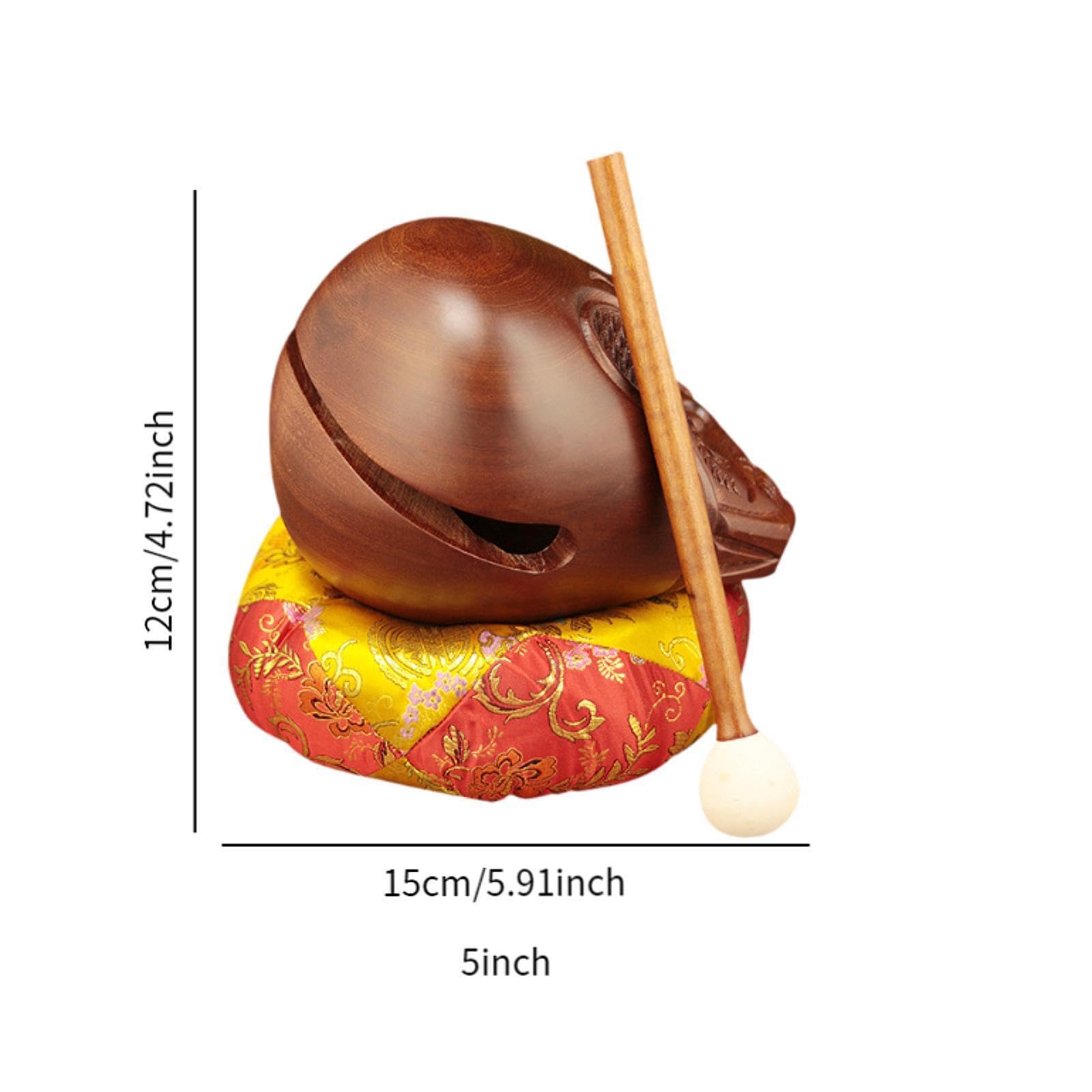 Temple Block Percussion Instrument für Kinder und Erwachsene, wunderschöne Holzgeschenke, Dekoration für Zuhause oder Büro, einzigartiger Klang, Holzfischtrommel, 5 Zoll