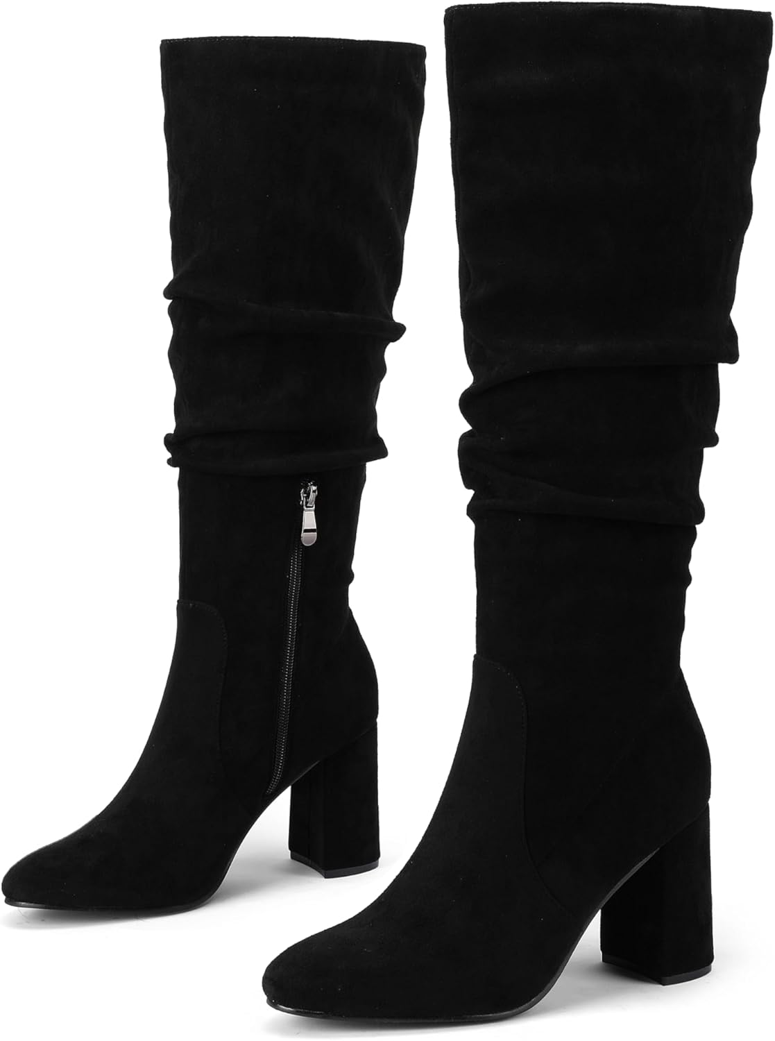 Eteridrey Women Knee High Boots - Slouchy Suede Style