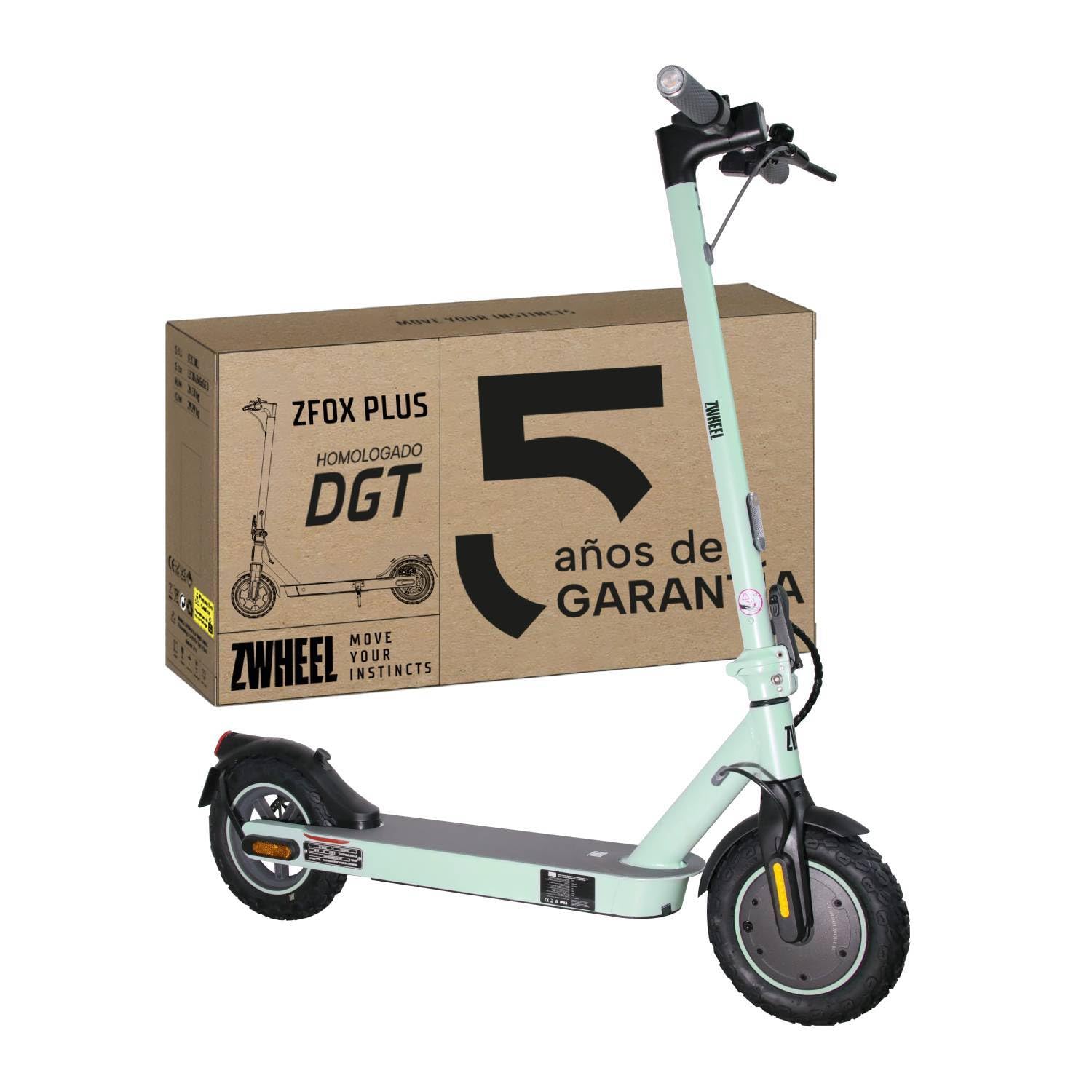 ZWHEEL Patinete Eléctrico Adultos Homologado DGT - 600W-800W MAX, 20-40km Autonomía con Regeneración al Frenar -Suspensión Hidráulica Mejorada, IP54, Ruedas 8,5" & 10" - Pantalla y App