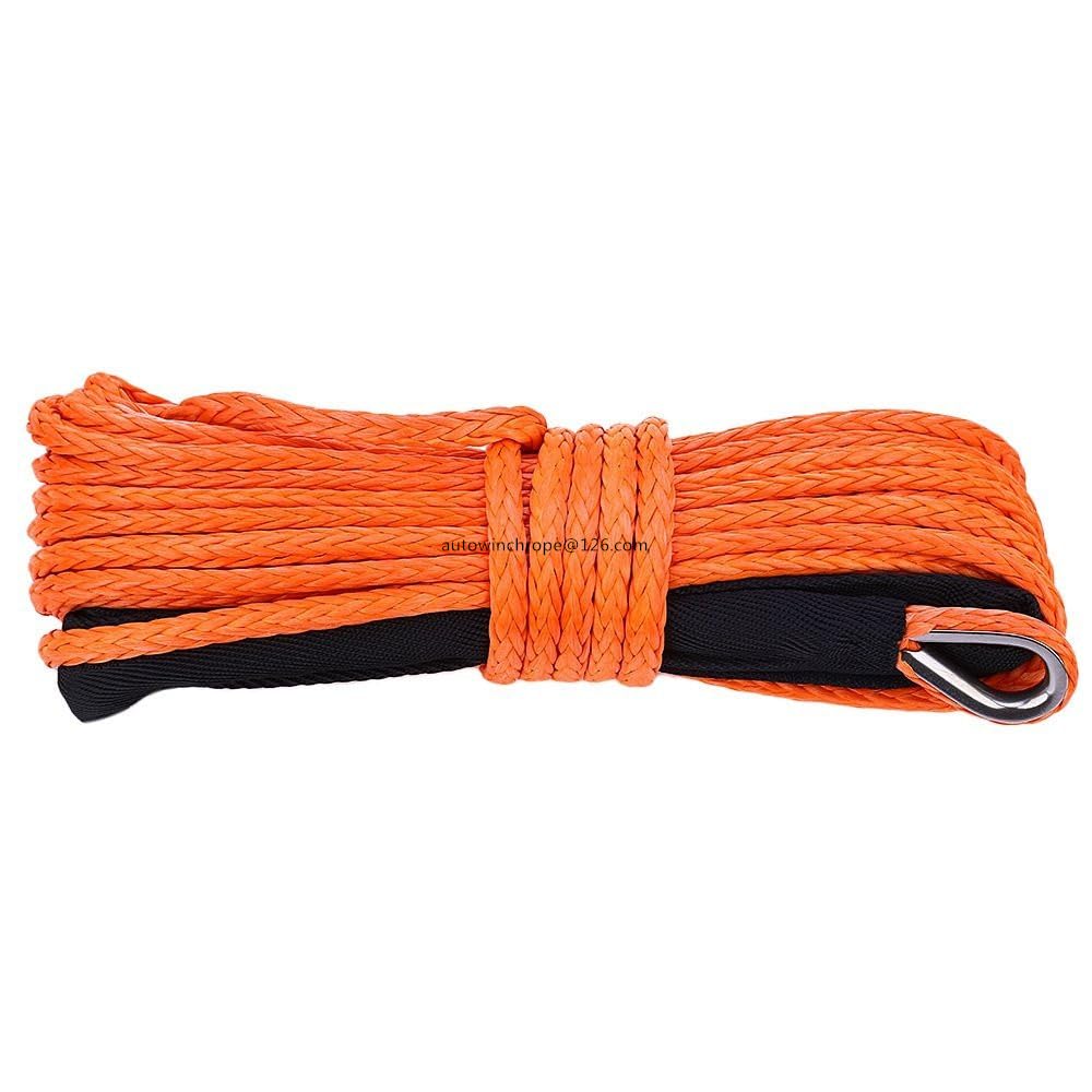 Winch Rope, Orange 5MM*15M Winch Rope,Synthetic Cable 4500lbs,ATV Towing,Off Road for SUV UTV Truck