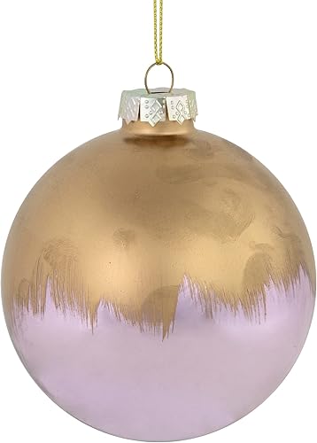 Northlight Bola de cristal cepillado, adorno de Navidad, 3.5 pulgadas, dorado y plateado