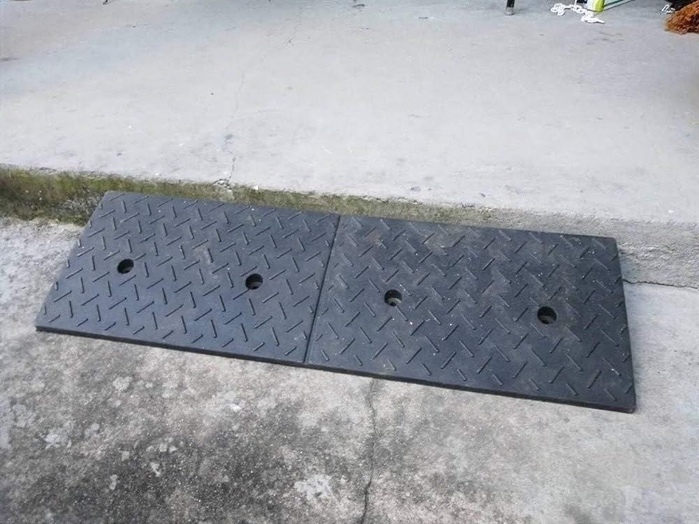 Rubber Curb Ramp Heavy Duty Loading Rubber Curb Ramps 3 Tons Driveway Ramp Car Slope Ramp for Loading Dock Bike Vehicle Warehouse (Size : 100 * 25 * 4CM) (One Color