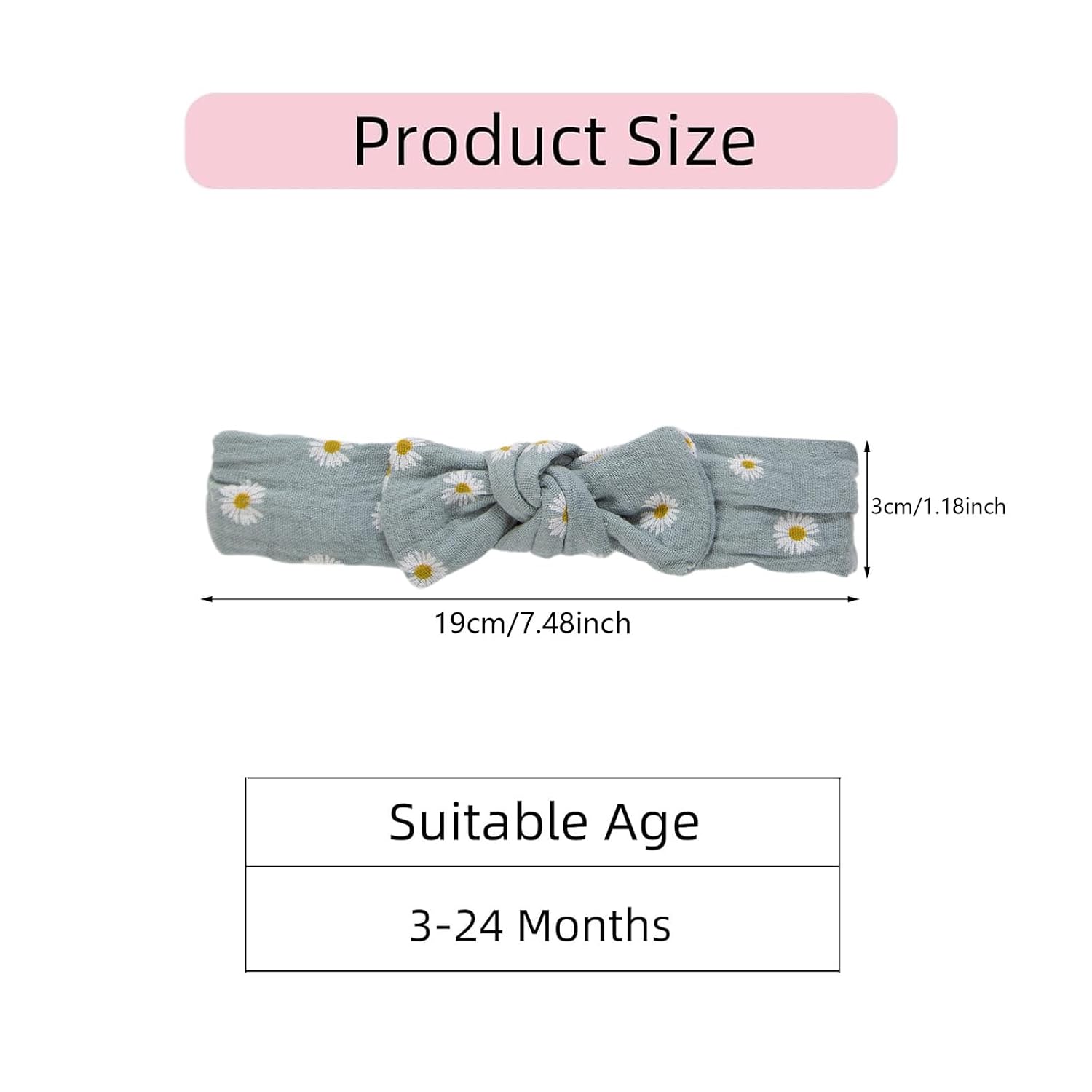 5pcs Baby Headbands Super Soft Stretchy Baby Hair Bows Nylon Hairbands for Newborn Infants Toddlers