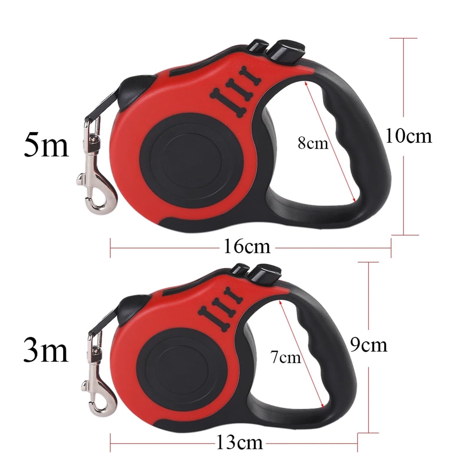 Corde de Traction en Nylon rétractable 3,0 M/5 M for Petits Chiens et Chiots