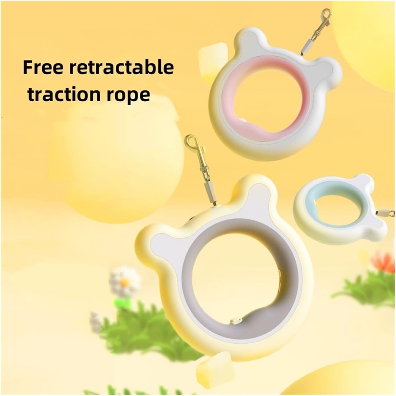 3M Pet Traction Rope Retractable Leash 90kg Pulling Force Dog Automatic Leashes Accessories，Compatible for Small Dogs(Yellow)
