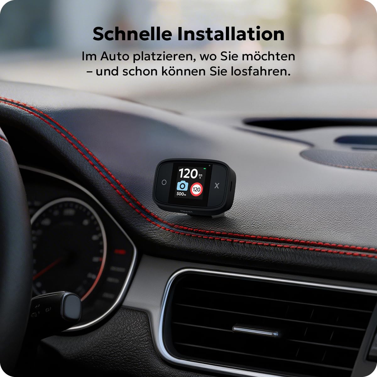 Needit Drive One Pro Verkehrswarner [NEUHEIT 2026] mit Farbdisplay | Für Apple CarPlay & Android Auto I mit Live-Verkehrswarnungen I Kein Abo erforderlich I Mit Daten von Blitzer.de