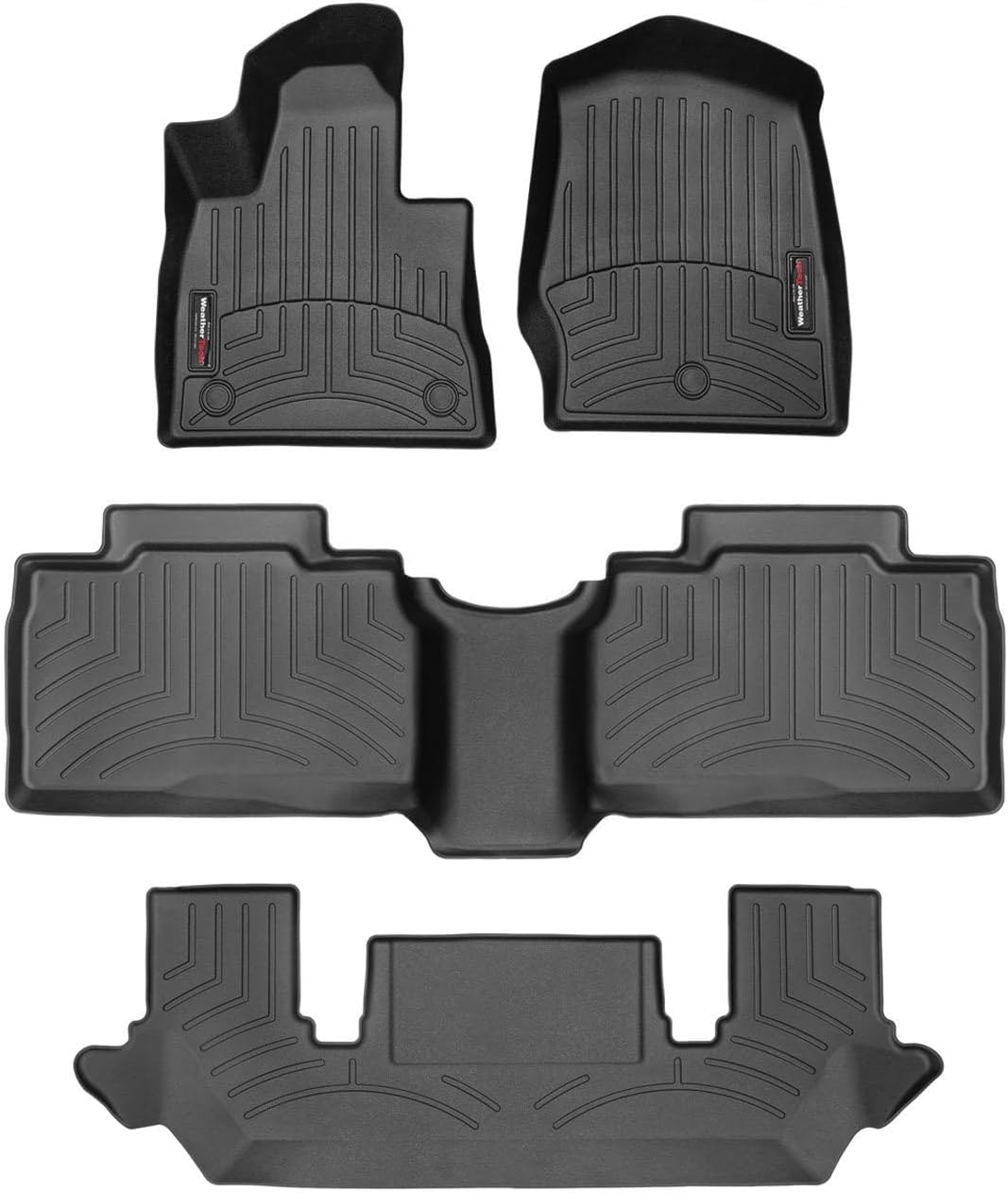 WeatherTech Custom Fit FloorLiners for Ford Explorer Hybrid, Explorer ST, Explorer ST - Full Set (441575-1-2-3), Black