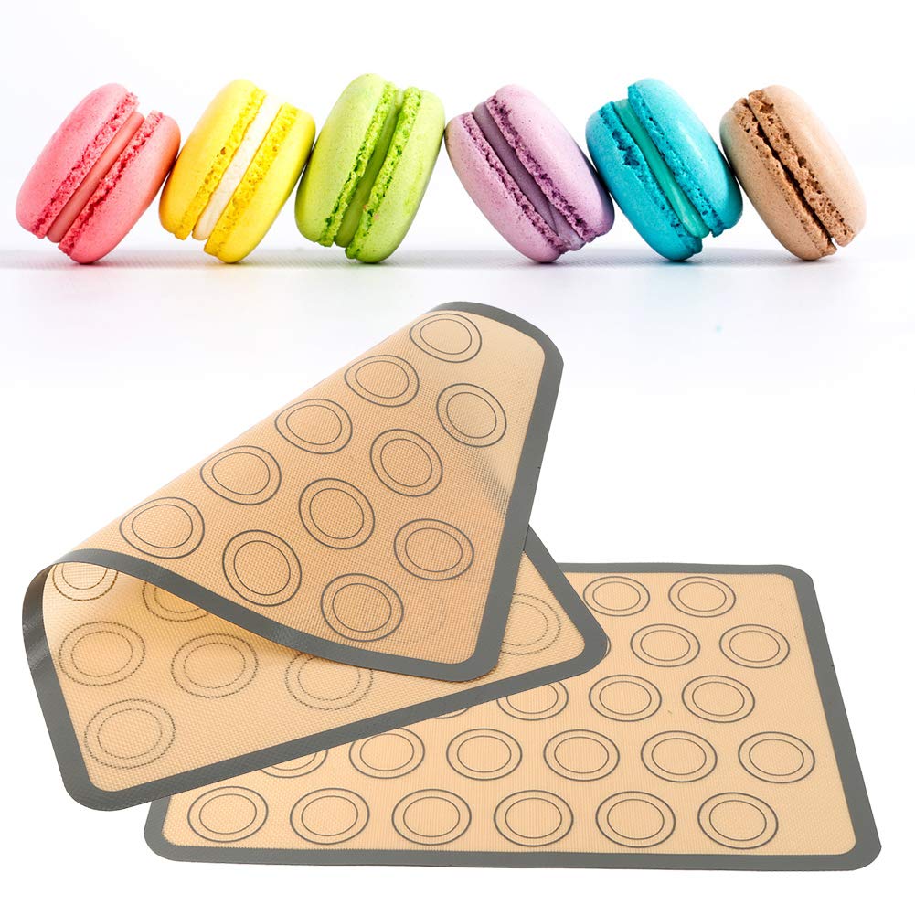 4 Teilige Macaron Backmatte,Wiederverwendbare Silikon Kuchenunterlage in Lebensmittelqualit?t,Temperatur Antihaft Backmatte f¨¹r Die Herstellung Von Kuchen,Pudding,Schokolade,Macarons