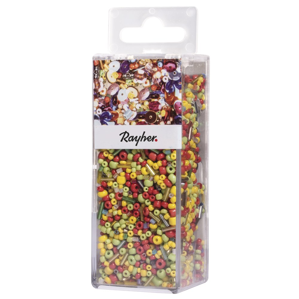 RAYHER Mix Sequins Beads, Glass, Multi-Colour, 12.9 x 4.4 x 4 cm