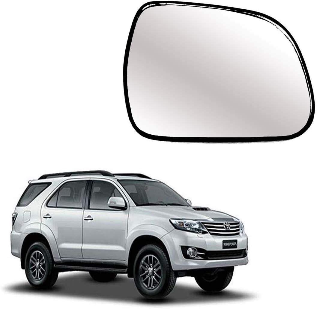 MACZO - orvm Right (Driver) Side Rear View Mirror Glass for Toyota Fortuner 2009-2015 Model