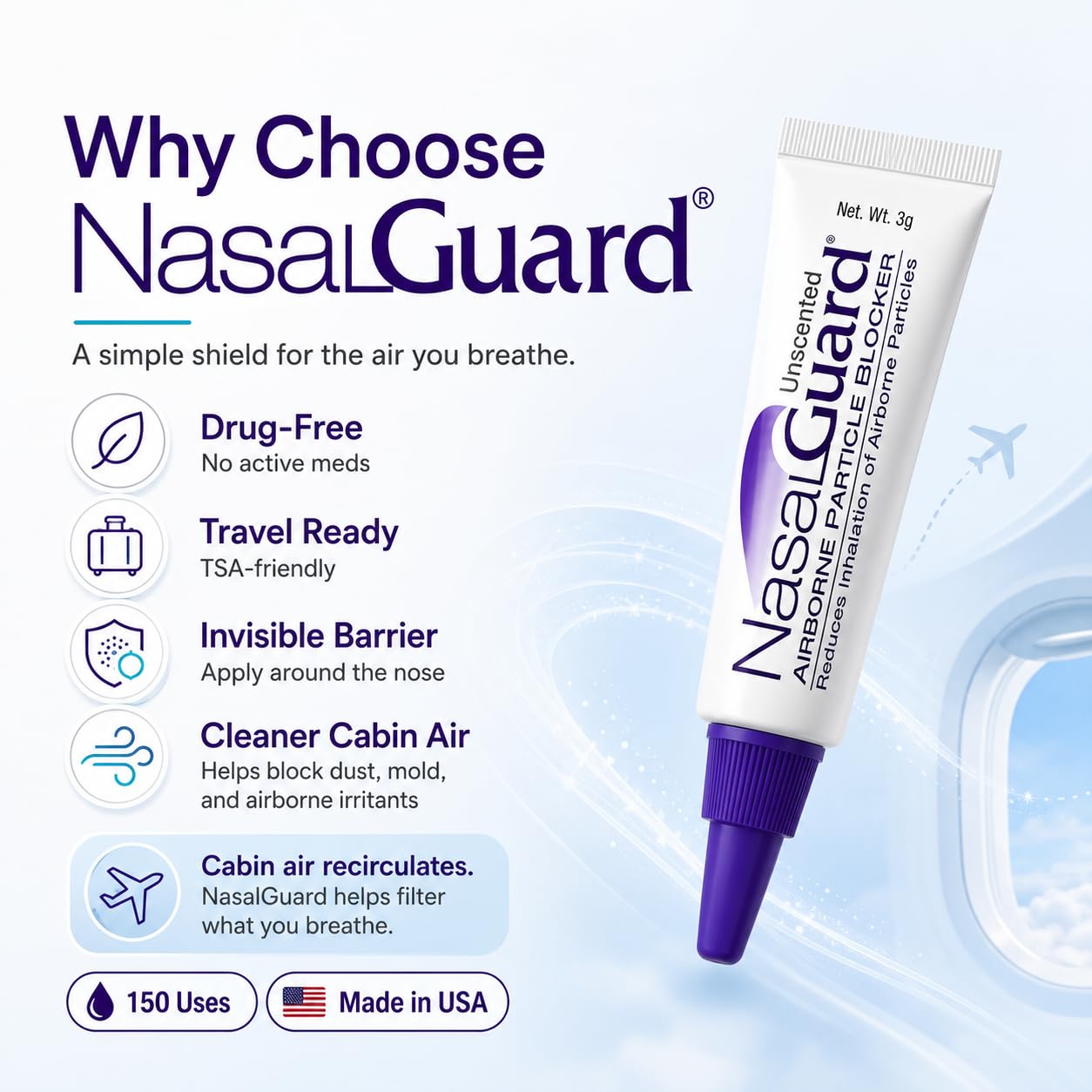 Nasal Filter Gel for Air Travel, Cabin Dust Block, Unscented 3g — Amazon image 5