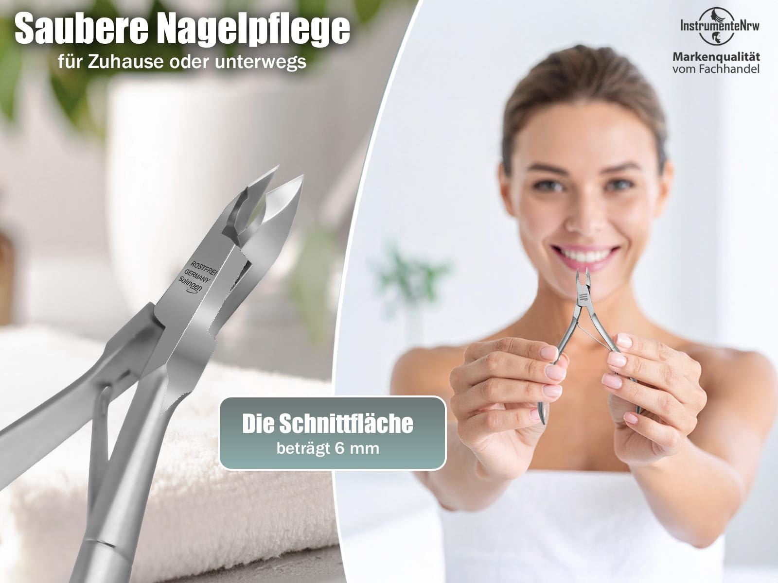 Nagelhautzange Hautzange Solingen mit Scharfer und Feiner Schnittfläche Made in Germany Edelstahl Rostfrei Hautschere für die Pflege der Nagelhaut 10,5 cm