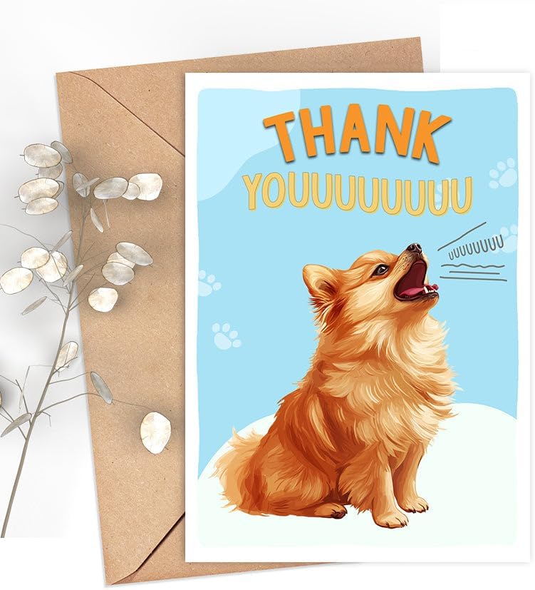 Pomeranian Dog Card, Dog Thank You Card, Cute Pun Thank You Card For Him Her, For Friends, Teacher, Boss, Coworker, Dog Lover Gift, Veterinarian Thank You Gift, Pomeranian Dog Lover - Image 2