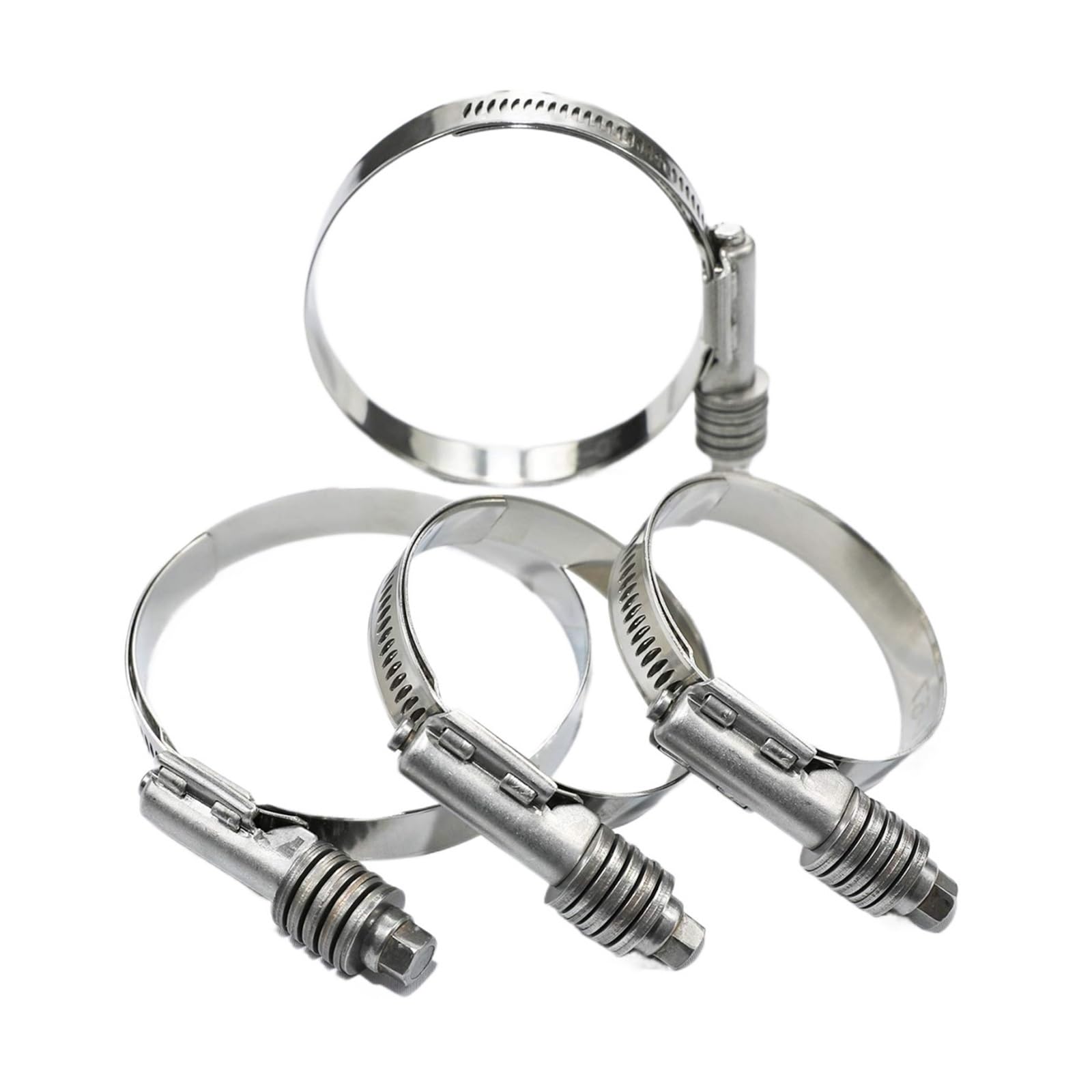 Colliers de serrage en T 4 pièces 32-110 mm acier inoxydable 304 for tuyau d'échappement à vis sans fin robuste for fixations automobiles(4pcs 45-67mm)