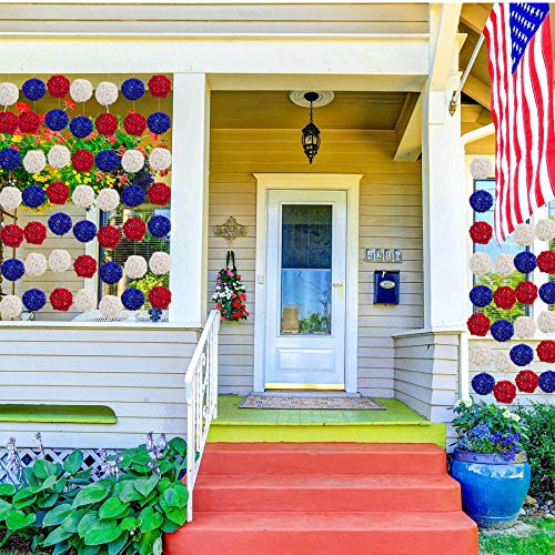 Stmk 9 Pcs 3 Inch Wicker Balls Decorations, 4Th Of July Rattan Balls Decorative For Home Decor Diy Vase Bowl Filler Ornament Baby Room Nursery Décor Wedding Table Decoration (Red, White, Blue) #TOP6