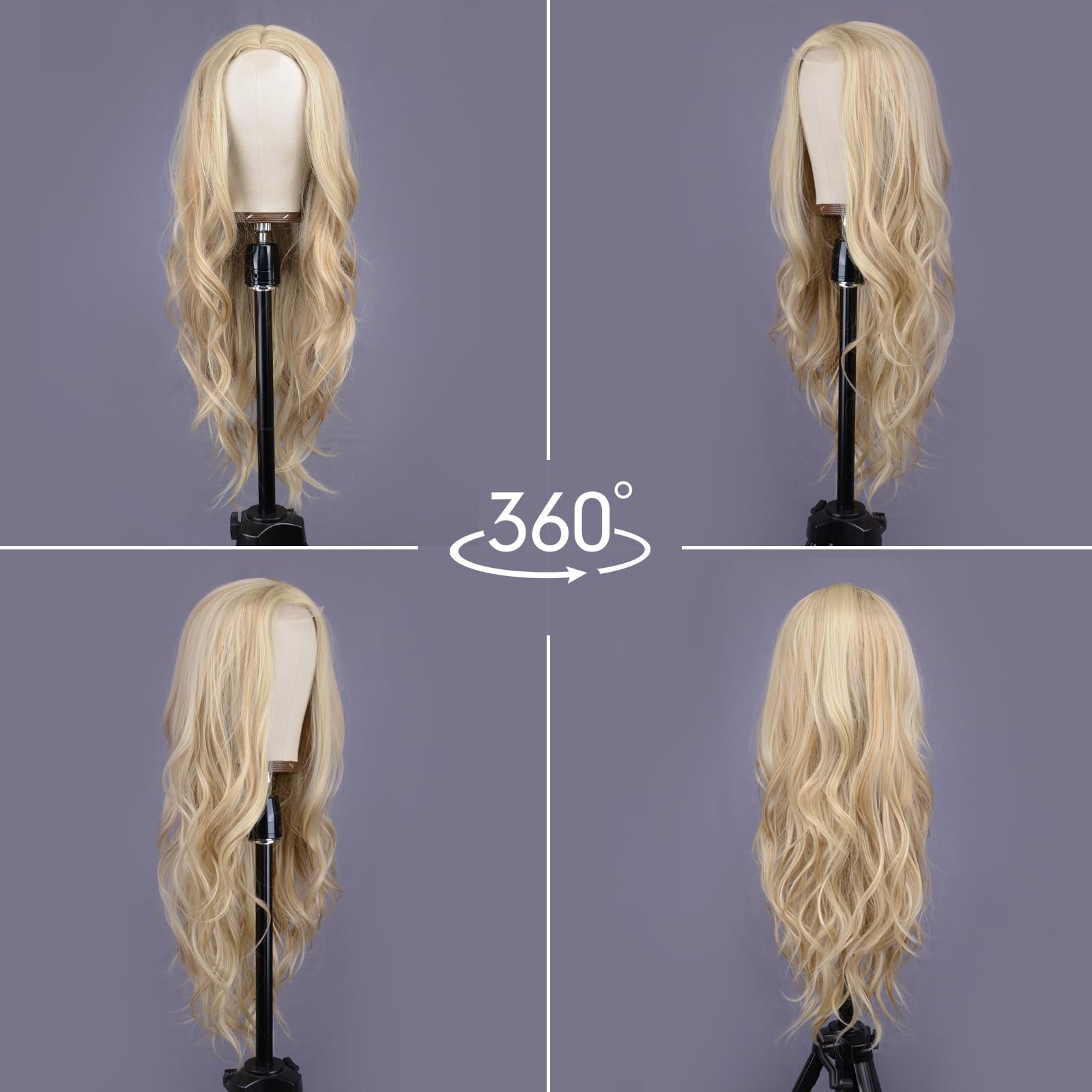 Amazon.com : Aida ble Mixed Blonde Long Wave Wig for Women -26inch