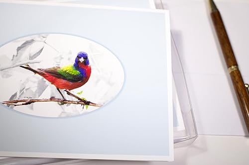 Miniatura 5 de Painted Bunting Note Card  Bird Stationery wEnvelopes  Colorful Bird Photography  Blank Inside - 4.5" x 6.25" Notecards (Set of 8)