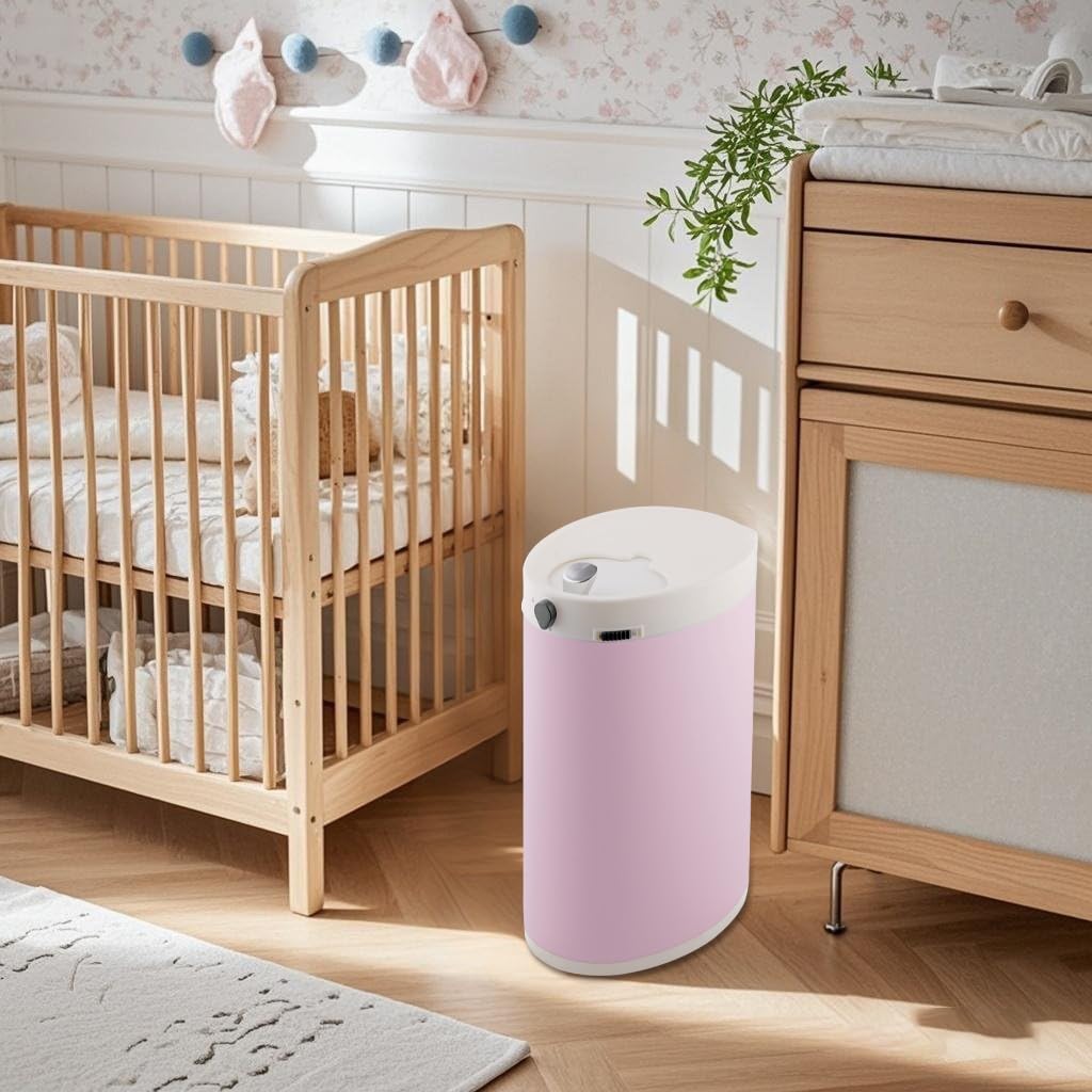 Windeleimer Geruchsdicht, Baby Windeleimer mit Deckel,Fasst bis zu 50 Windeln, Baby Mülleimer Geruchsdicht Windelmülleimer,Mülleimer für Babyzimmer,Mutterzimmer,Rosa