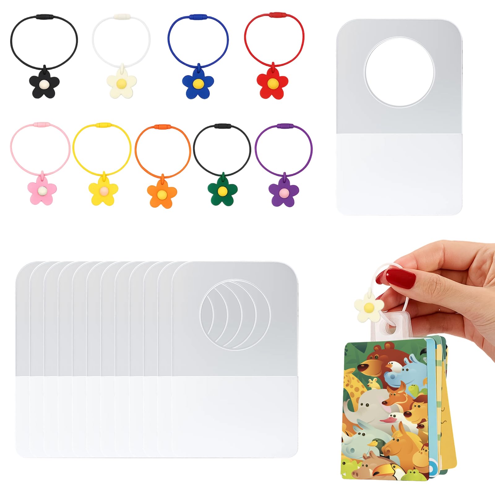 Yoto Card Holder, 10 Card Rings with 200 Labels for Yoto Mini Cards Storage, Travel Organiser for Kids to Sort and Protect Their Card Collections, Durable Card Accessories