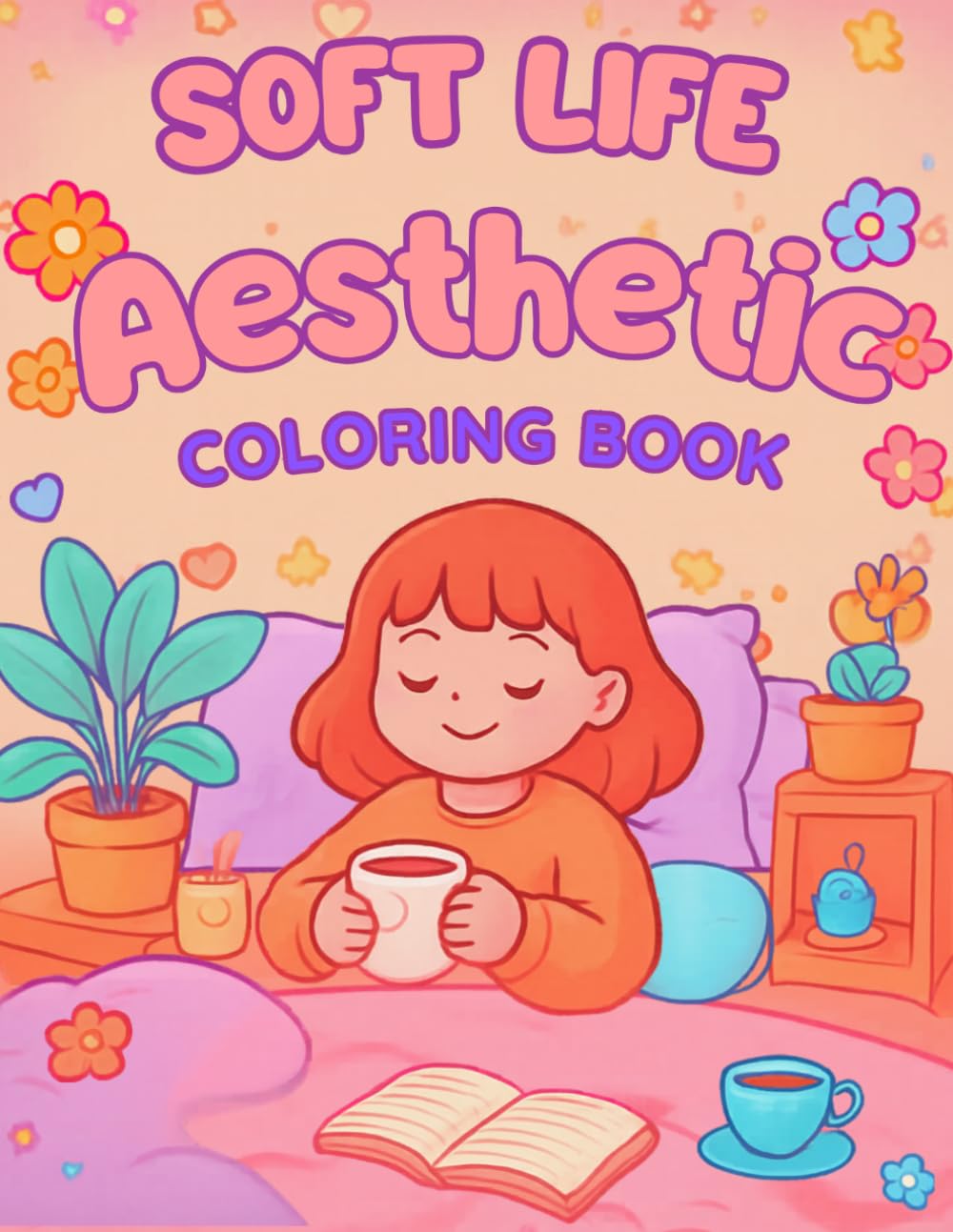Soft Life Aesthetic Coloring Book: Relaxing Cozy Self-Care Coloring Pages for Stress Relief, Mindfulness and Creative Relaxation