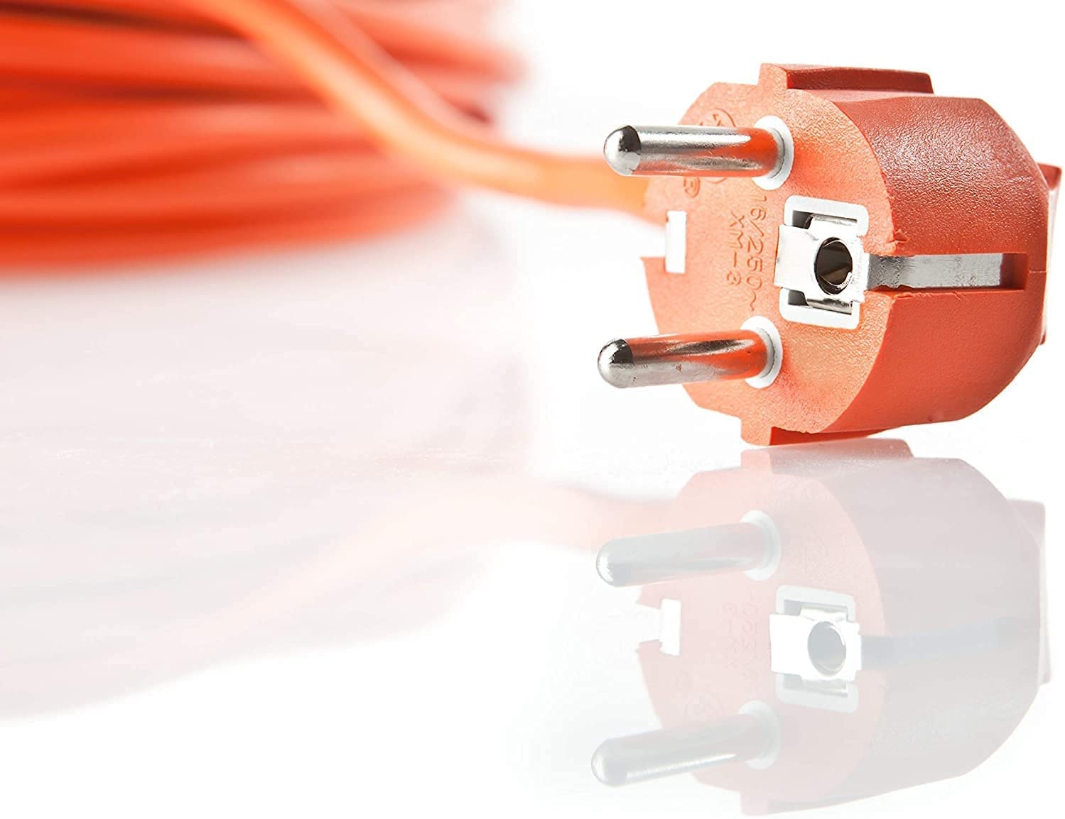 O&W Security Rallonge électrique 50 m – Schuko (Type F) pour extérieur/intérieur, IP44, 3G1,5 mm², câble d’Alimentation Orange pour Jardin, Atelier et Chantier (V13).