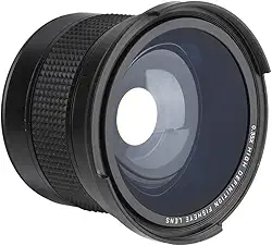 Lente Super Grande Angular 58MM 0,35X Fisheye Preta para Câmera SLR DSLR