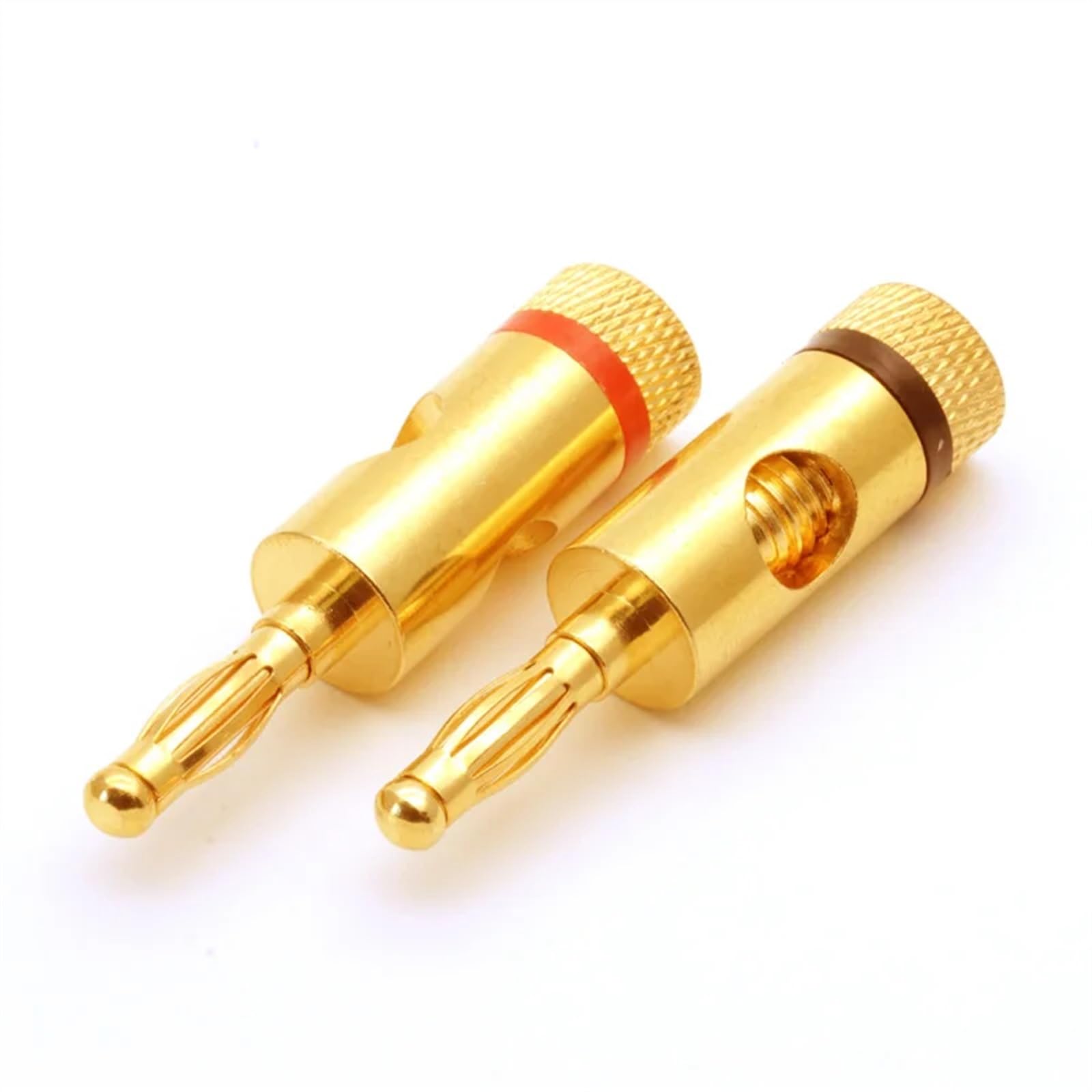 2 szt. / 1 para miedzianych 4 mm wtyk bananowy męski pozłacany lutowanie wtyczka głośnika audio głośnik wzmacniacz kabel złącze kabla