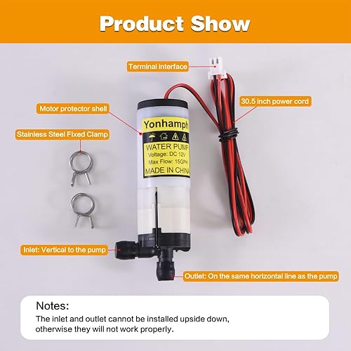 Miniatura 3 de Mini bomba eléctrica de repuesto DC de 12 V para máquina de hielo, máquina de café y dispensador de agua, bomba de transferencia de agua de