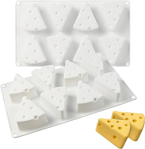 Moldes de silicona para hornear queso 3D para pastel de mousse, cacerola de chocolate de 8 cavidades para postres franceses, pudín y helado