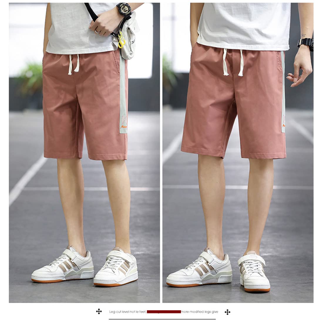 DAISHA 2022 New Men's Summer Loose Fit Hiking Shorts,Quick Dry Drawstring Pull On Shorts for Shopping Running Gym & Outdoor. Red