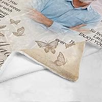 Vista 56 de Custom Memorial Blankets with Photo to Your Loved One's Memory, Memory Lane in Loving Memory Photo Blanket to Remind You of Your Beloved Ones 40x50